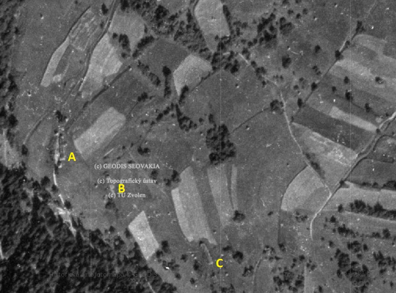 Usadlosti: A - Andrej Blaščák, B - Michal Blaščák, C - Ján Blaščák